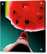 Watermelon And Red Tongue Acrylic Print