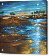 Waterway In The Moonlight Acrylic Print