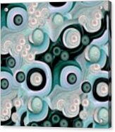 Waves Seashells Foam And Stones In Turquoise Acrylic Print
