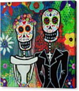 Wedding Couple Day Of The Dead Acrylic Print