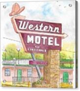 Western Motel In Bethany, Oklahoma Acrylic Print