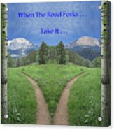 When The Road Forks, Take It Into The Mountains Acrylic Print