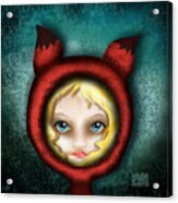 Whimsical Fox Hood Girl Acrylic Print