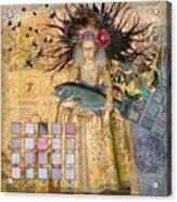 Whimsical Pisces Woman Renaissance Fishing Gothic Acrylic Print