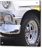 White And Yellow Classic Chevy Acrylic Print