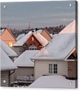 White December Rooftops Acrylic Print