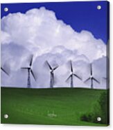 Wind Generators With Clouds In Acrylic Print