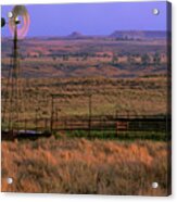 Windmill Cattle Fencing Texas Panhandle Acrylic Print