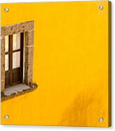 Window On A Yellow Wall. Acrylic Print