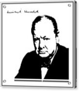 Winston Churchill Silhouette Signature Acrylic Print