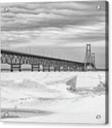 Winter At Mackinac Bridge Acrylic Print