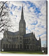 Winter At Salisbury Cathedral Acrylic Print
