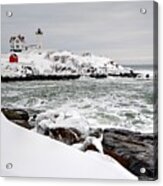 Winter At The Nubble Acrylic Print
