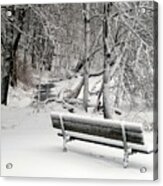 Winter Bench Acrylic Print