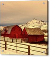 Winter Farm Scene In Colorado Acrylic Print