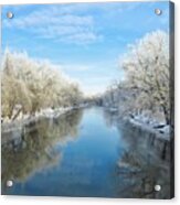 Winter On The River Acrylic Print