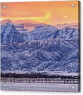 Winter Timp Sunset Panorama Acrylic Print