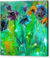 Winter Wind And Pansy Painting By Lisa Kaiser Acrylic Print