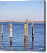 Wood Pilings On The Mullica River Acrylic Print