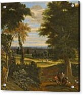 Wooded Landscape With Shepherds And Horsemen Acrylic Print