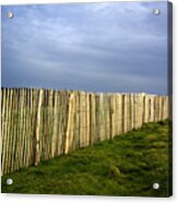 Wooden Picket Fence. Auvergne. France. Acrylic Print