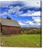 Woodstock Vermont Old Red Barn In Autunm Acrylic Print