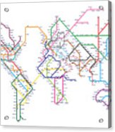 World Metro Map Acrylic Print