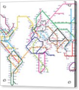 World Metro Subway Map Acrylic Print