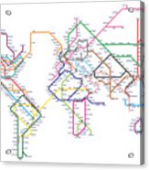 World Metro Tube Subway Map Acrylic Print