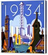 World's Fair - Chicago - 1934 Tour The World At The Fair - Retro Travel Poster - Vintage Poster Acrylic Print