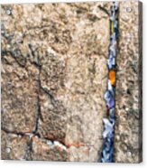 Written Prayers Tucked Into Cracks Western Wall Jerusalem Acrylic Print