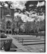 Yale University Sterling Library Ii Bw Acrylic Print