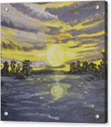Yellow And Purple Sunset Acrylic Print