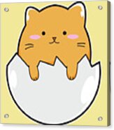 Yellow Cat Egg Acrylic Print