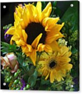 Yellow Foral Bouquet Acrylic Print