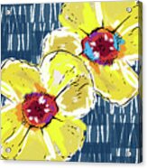 Yellow Poppies 2- Art By Linda Woods Acrylic Print