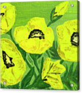 Yellow Poppies, Oil Painting Acrylic Print