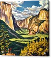 Yosemite, California - United Air Lines - Retro Travel Poster - Vintage Poster Acrylic Print