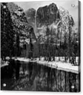 Yosemite Falls And The Merced River, Yosemite National Park. Acrylic Print