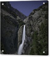 Yosemite Falls At Night Acrylic Print