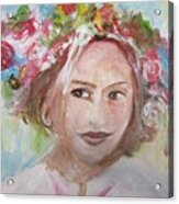 Ukrainian Girl With Flowers Acrylic Print