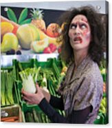 Zombie Woman Shopping Vegetables Acrylic Print