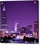 Chicago In The Night #1 Acrylic Print