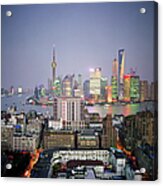 China, Shanghai Skyline And Financial #1 Acrylic Print