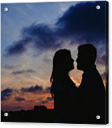 Couple With Cloud Sky Backlight #1 Acrylic Print