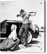Elizabeth Taylor And James Dean In Giant -1956-. #1 Acrylic Print