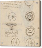 Folio F 24r. Codex Madrid I -ms. 8937- 'treaty Of Statics And Mechanics', 192 Folios With 384 Pag... #1 Acrylic Print