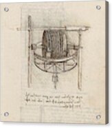 Folio F 81r. Codex Madrid I -ms. 8937- 'treaty Of Statics And Mechanics', 192 Folios With 384 Pag... Acrylic Print