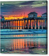 Huntington Beach Pier Sunset Acrylic Print