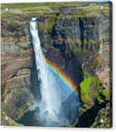 Iceland, South Iceland, Suwurland, Haifoss Waterfall At Fossa River #1 Acrylic Print